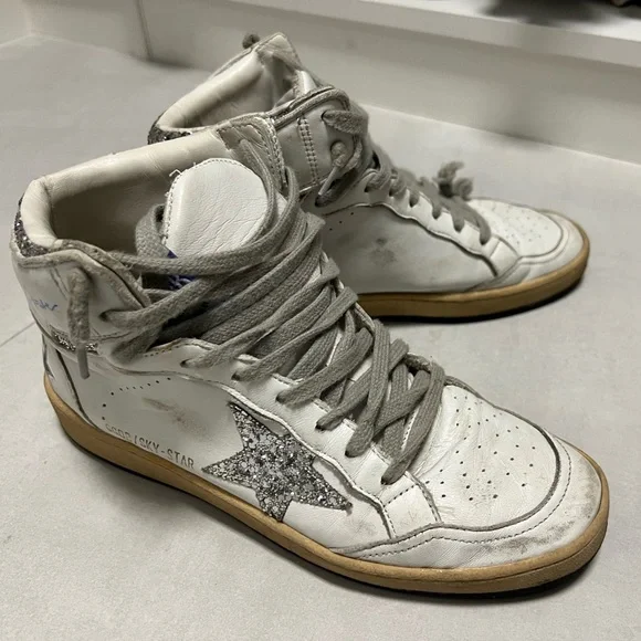 Golden Goose High-Tops with silver glitter star - Picture 2 of 3